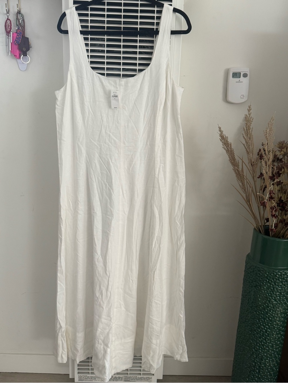 Gap- NWT- Sleeveless White Cotton Maxi Dress - Classic Scoop Neck